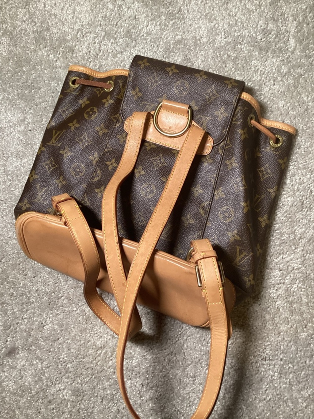 Louis Vuitton Monogram Canvas Drawstring Backpack in Brown and Tan - Picture 2 of 5